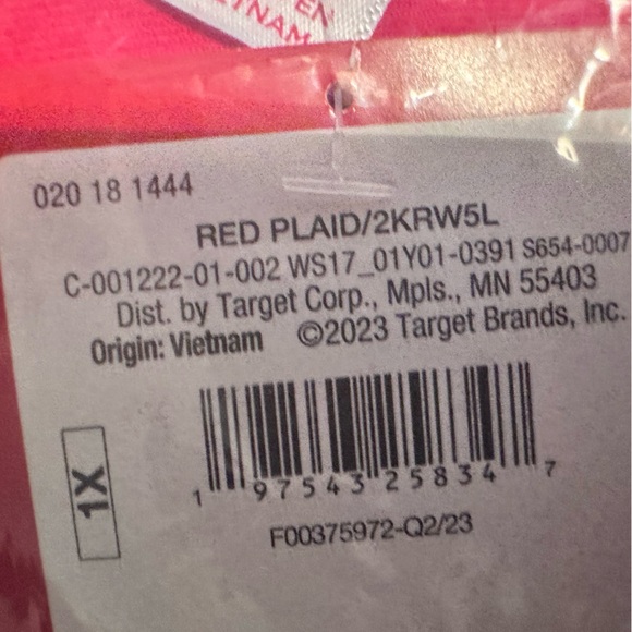 NWT Wondershop Women's Red Plaid Lightweight
Flannel 2pc Pajama Set - Picture 3 of 6